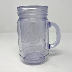 ALADDIN Plastic 20oz Mason Jar with Lid